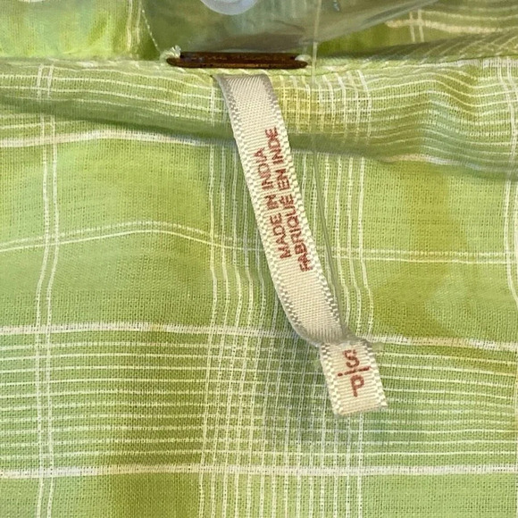 Free People Time‎ Out Lace Tunic Top SMALL Lime Combo - Picture 7 of 10